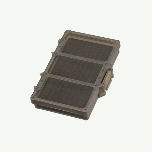 A black Daiichiseiko MC Case for organizing hooks, with clear slots on the front, displaying the product label and barcodes.