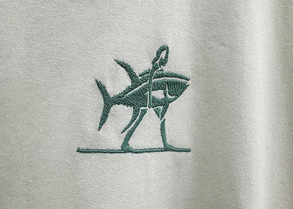 海军服装鱼群图案T恤