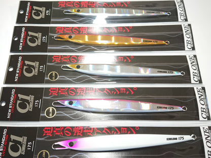 A collection of CB ONE C1 Semilong Mechanical Jigs in various colors, packaged and displayed on a surface.