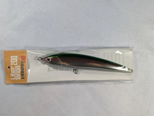 Fish Trippers Village Liber Tango Emocion 200 Ver HD Topwater Stickbait Green Back Orange Line