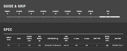 Tailwalk RIZE SHOOTER SSD S96MH 岸钓竿